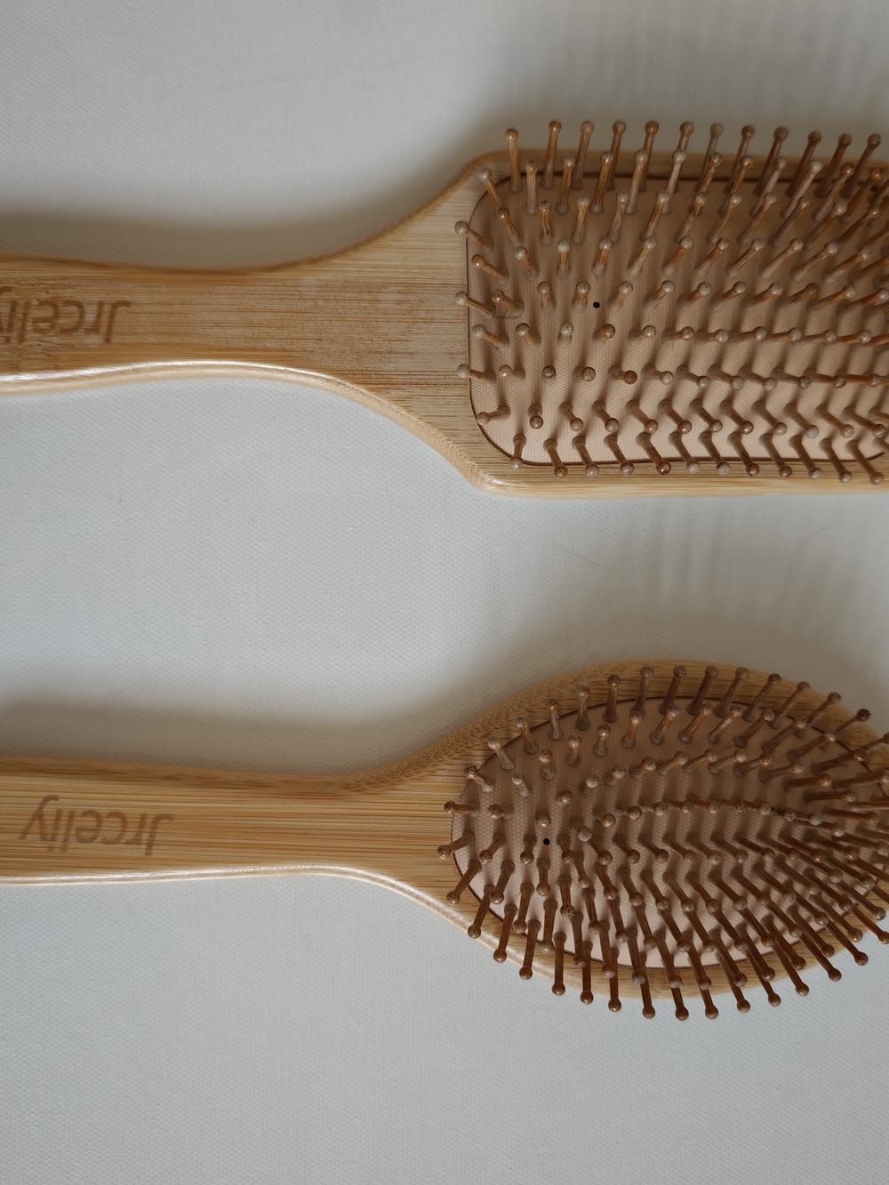 Bamboo Hair Brush in Natural Brown - Paddle and Oval Set